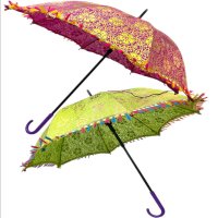 15 Inch Decor Shining Jaipuri Cloth Chamki Umbrella