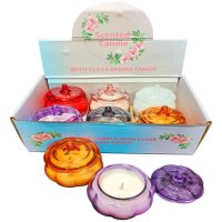 Premium Colourful Glass Jar Arom Candle