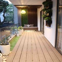 Luxury Balcony with Wooden Flooring & Custom Backdrop