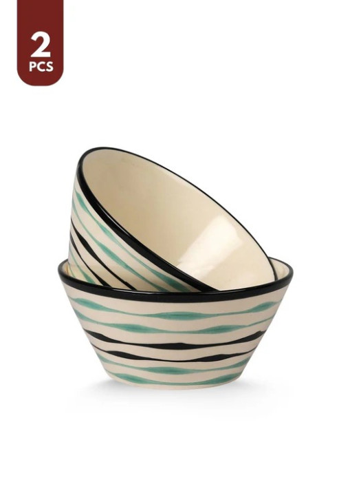 Ethereal Ivory Ceramic Large Taper Bowls (Set of 2) image 5